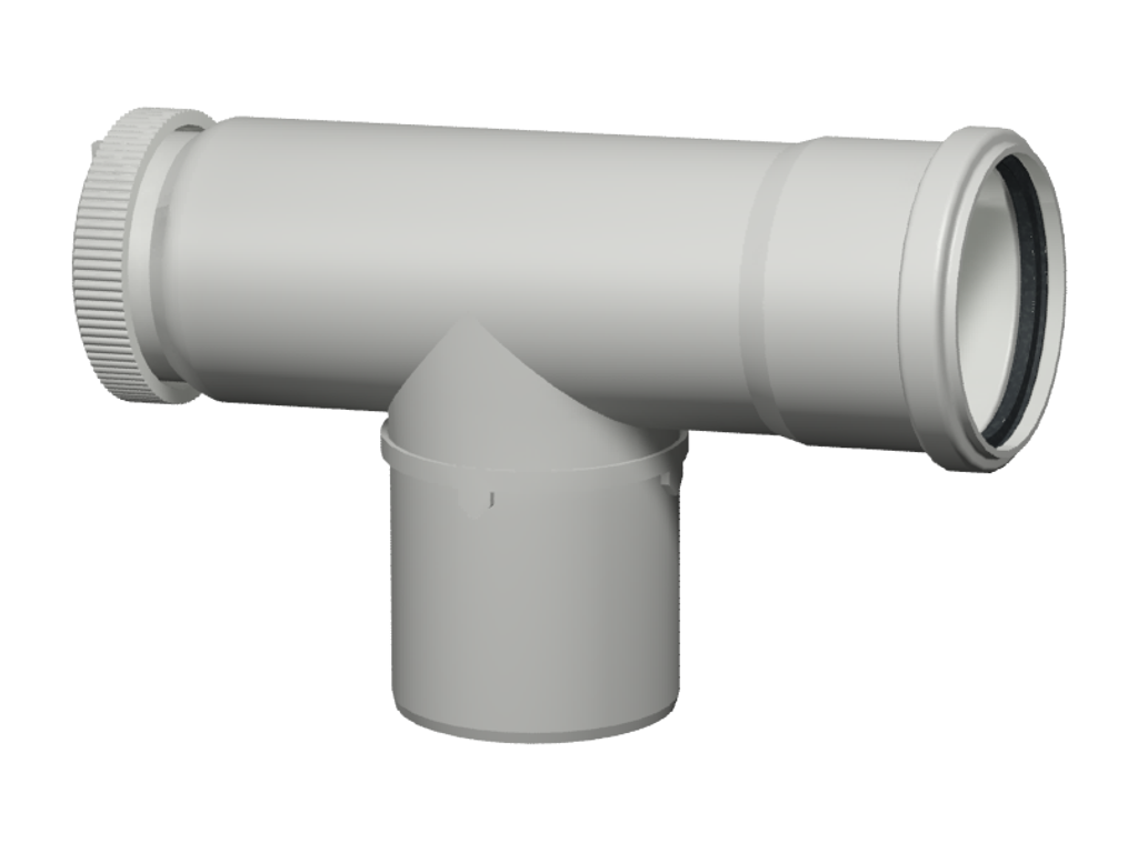 Inspec-T-piece D80 White PP