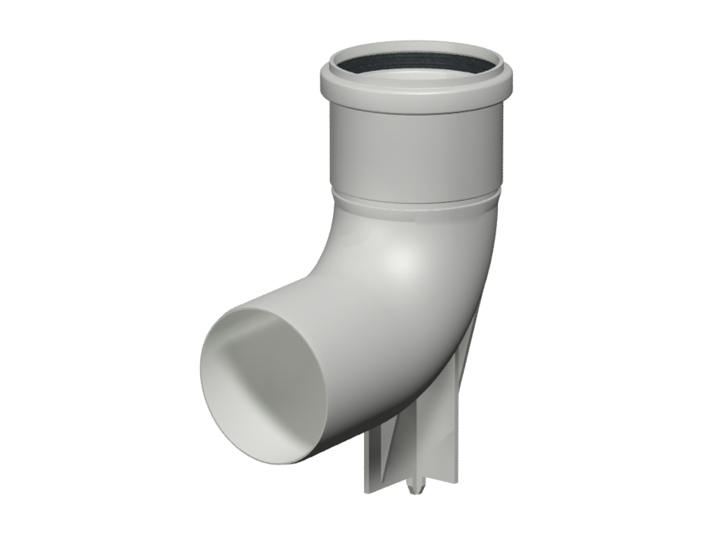 Support bend D80 White PP