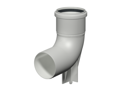 Support bend D80 White PP