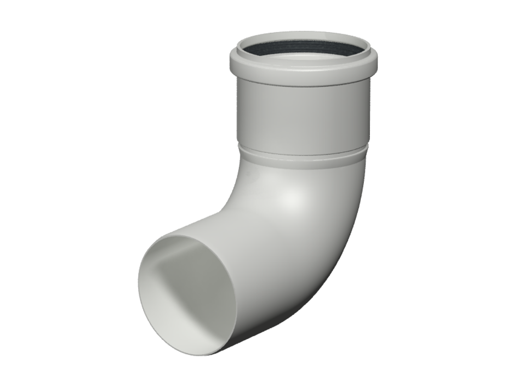 Bogen D100 45° Weiss PP