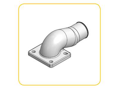 Coolant pipe Ø32, outlet