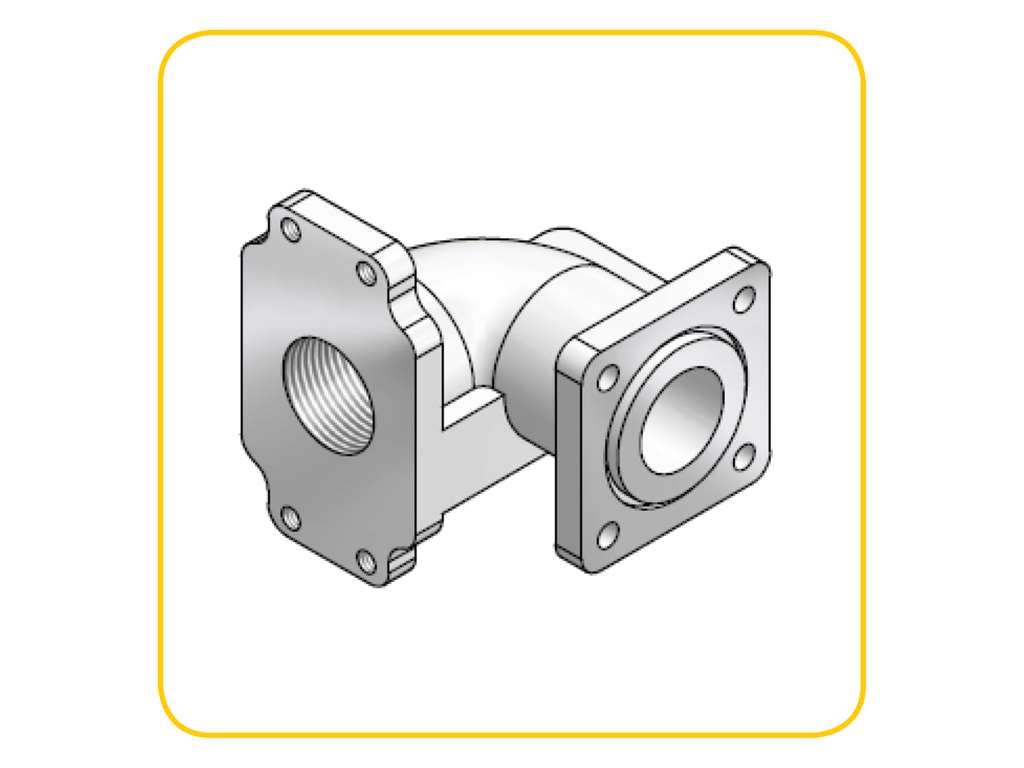 Gaseinlassflansch Bogen